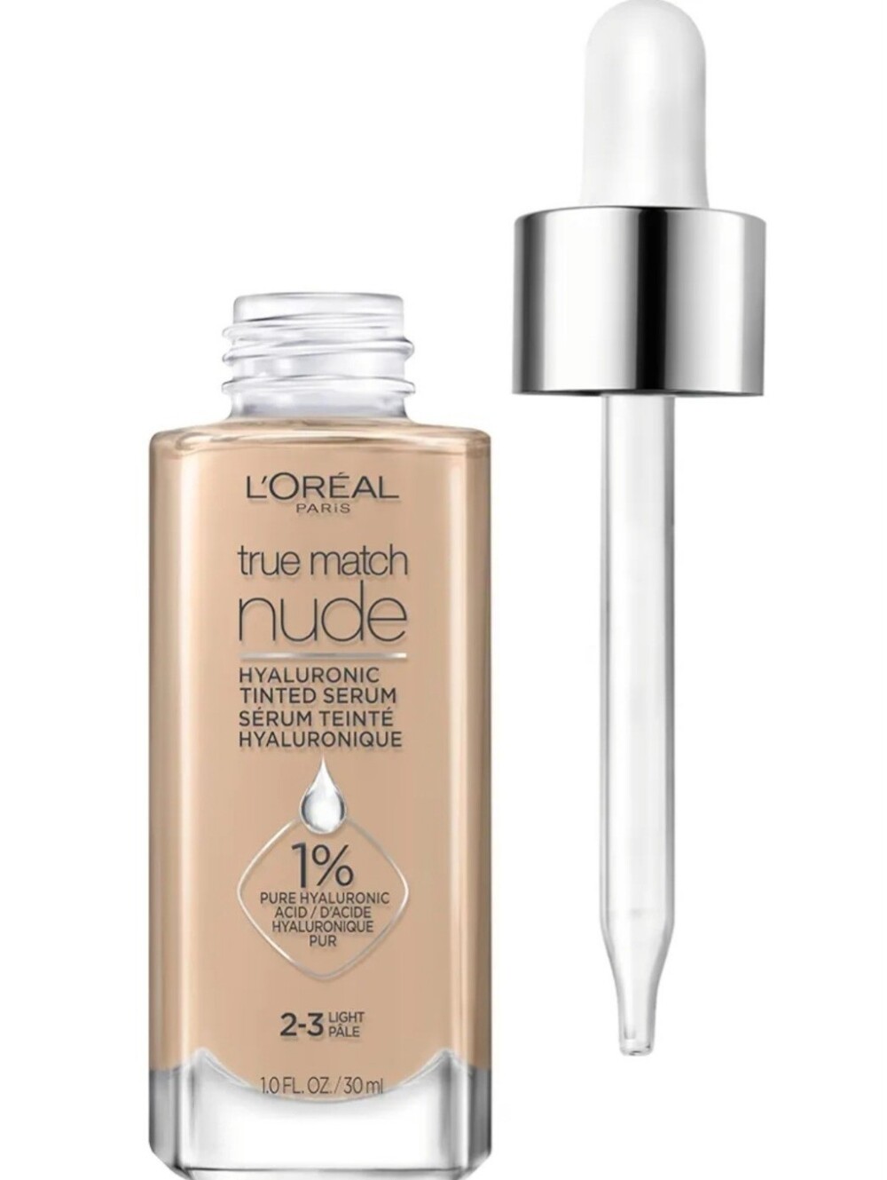 Loreal True Match Nude Hyaluronic Acid Tinted Serum 1oz Light Pale 2-3 New